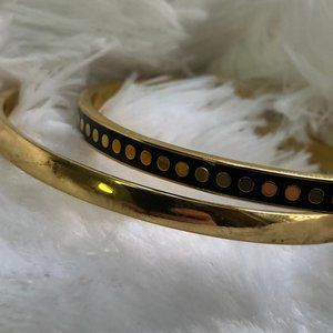 Kate Spade Gold and Black Dot Bangle Bracelet Set